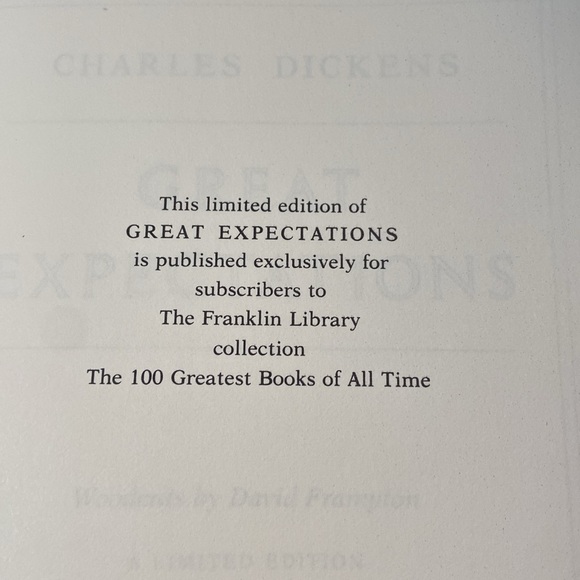 Great Expectations Dickens Vintage Franklin Library LeatherBound Book Rare - Picture 4 of 7